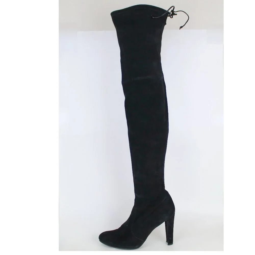 NEW Stuart Weitzman Highland Suede Over-the-knee Boot, Black, US 10.5